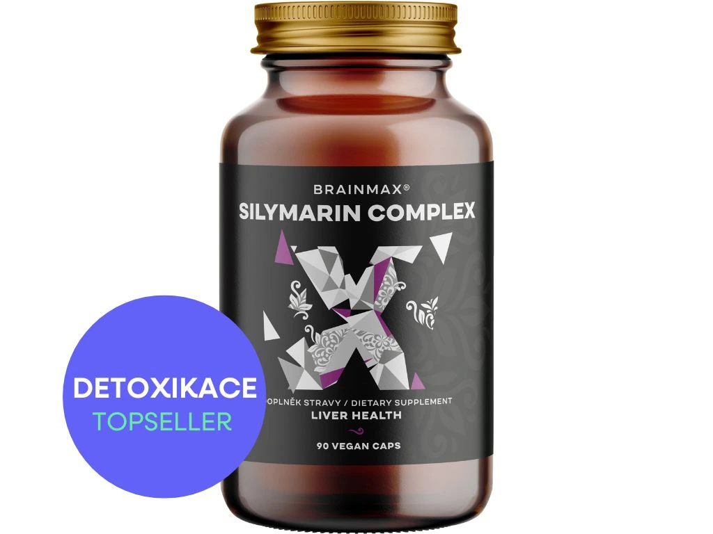 BrainMax Silymarin Complex, Ostropestřec mariánský extrakt + dalších 5 bylin, 90 rostlinných kapslí