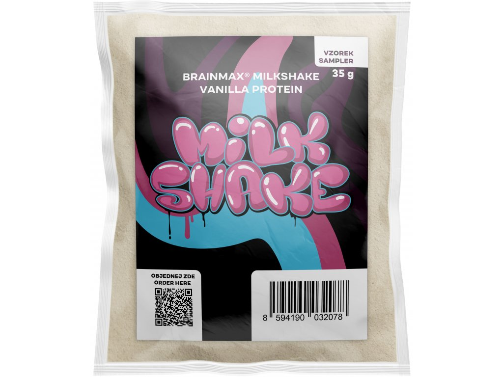 BrainMax Milkshake Protein, 35 g, VZOREK, 3 varianty Příchuť: Vanilka