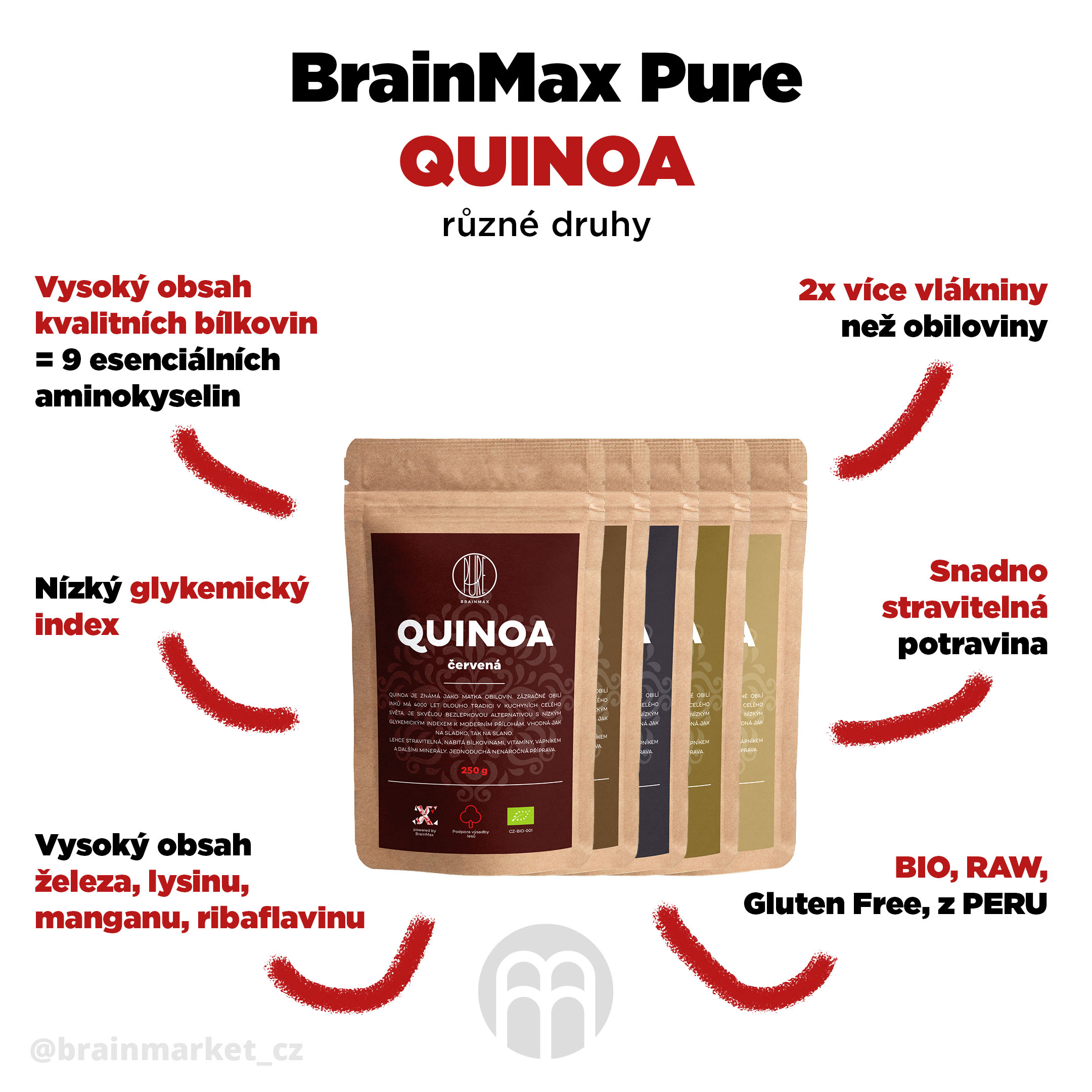 BrainMax Pure® Quinoa BIO, bílá, 250 g