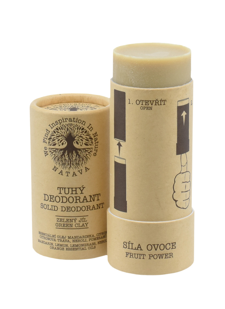 NATAVA - Tuhý deodorant Síla ovoce, 60 g