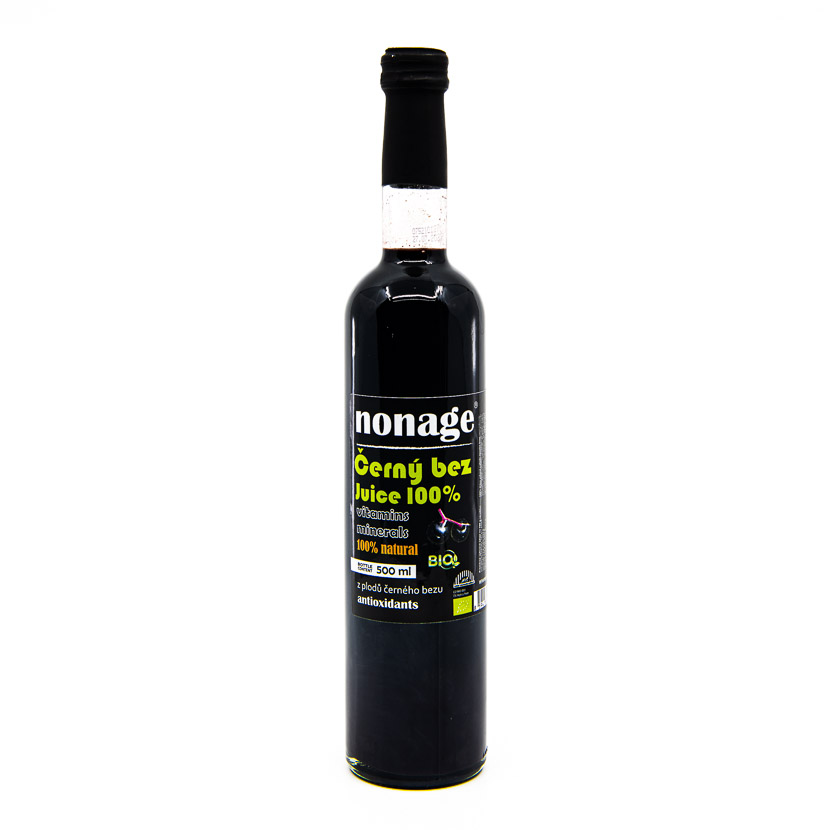 NONAGE - džus ČERNÝ BEZ Premium BIO, 500ml