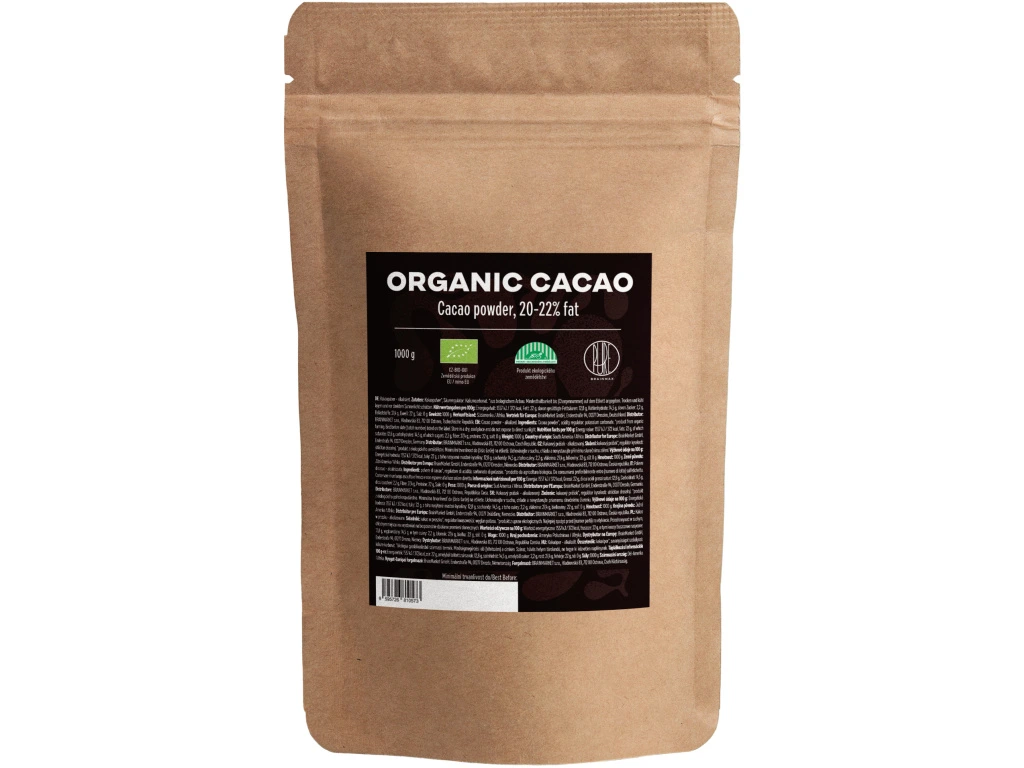 BrainMax Pure Cacao, kakao, BIO, 20-22% tuk, 2 varianty Velikost balení: 1000 g