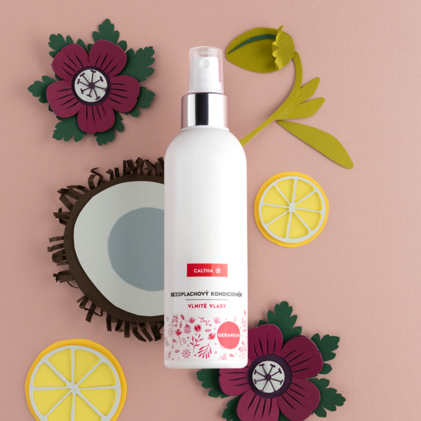 CALTHA - Bezoplachový kondicionér, vlnité a suché vlasy - Geránium, 200 ml