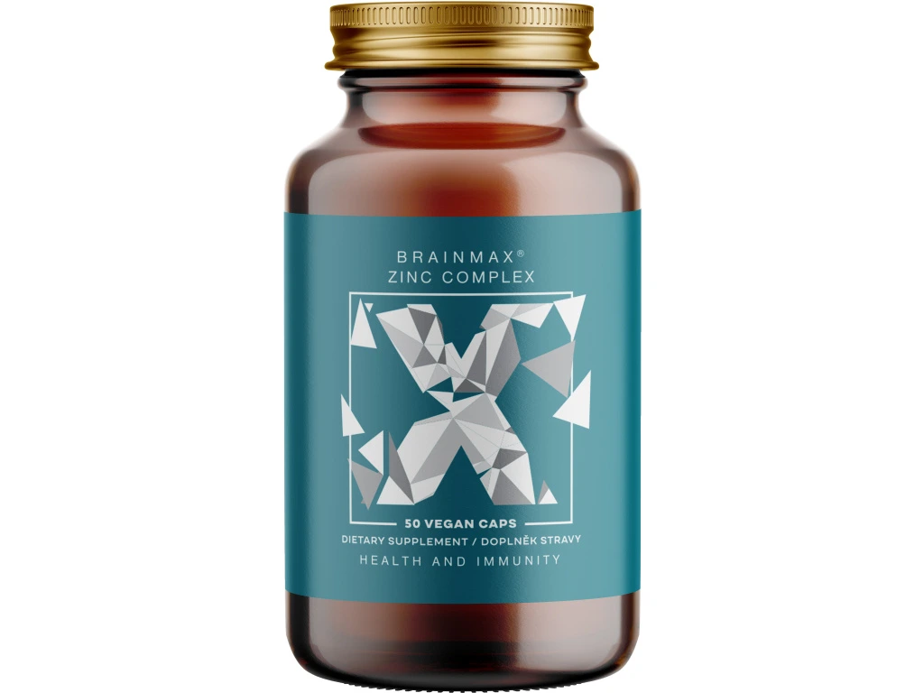 BrainMax Zinc Complex, Zinek, Měď, Selen, Bio Kurkuma, 50 rostlinných kapslí
