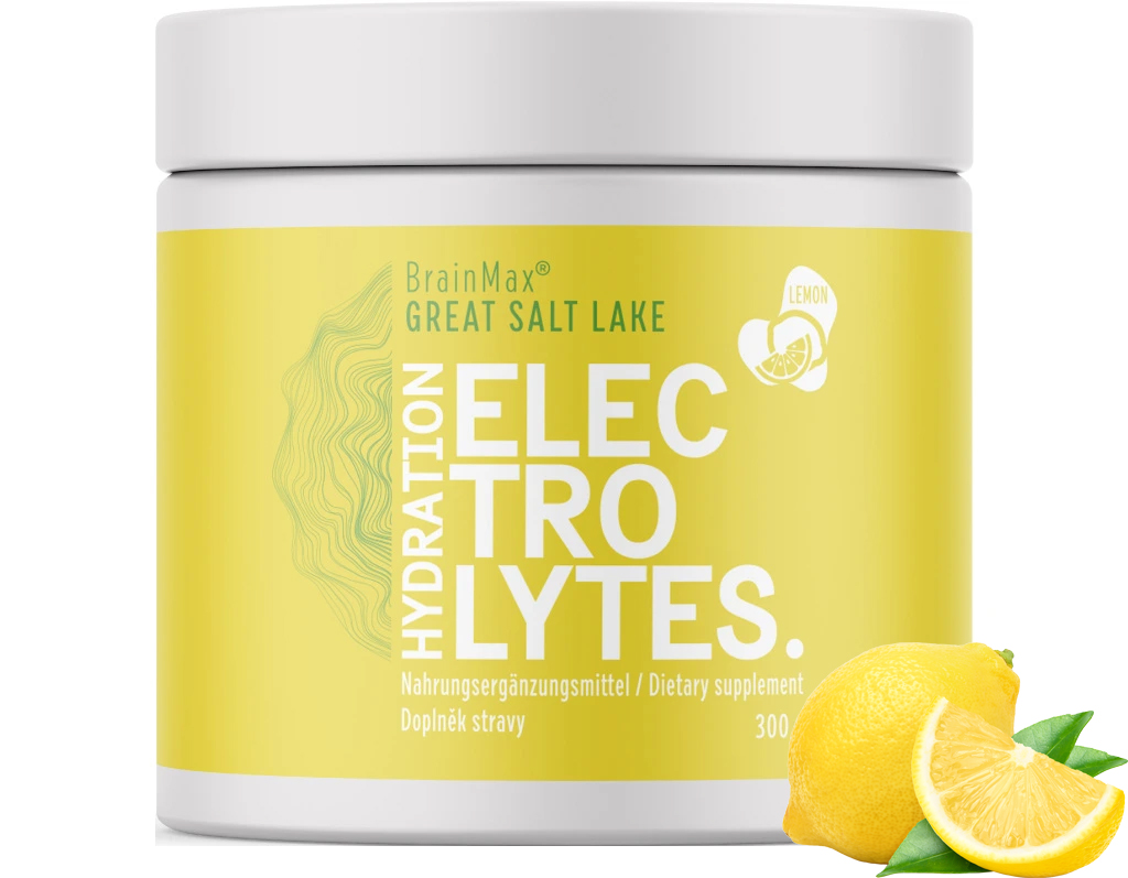 BrainMax Hydration Electrolytes, hydratační elektrolyty, citron, 30 dávek, 300 g