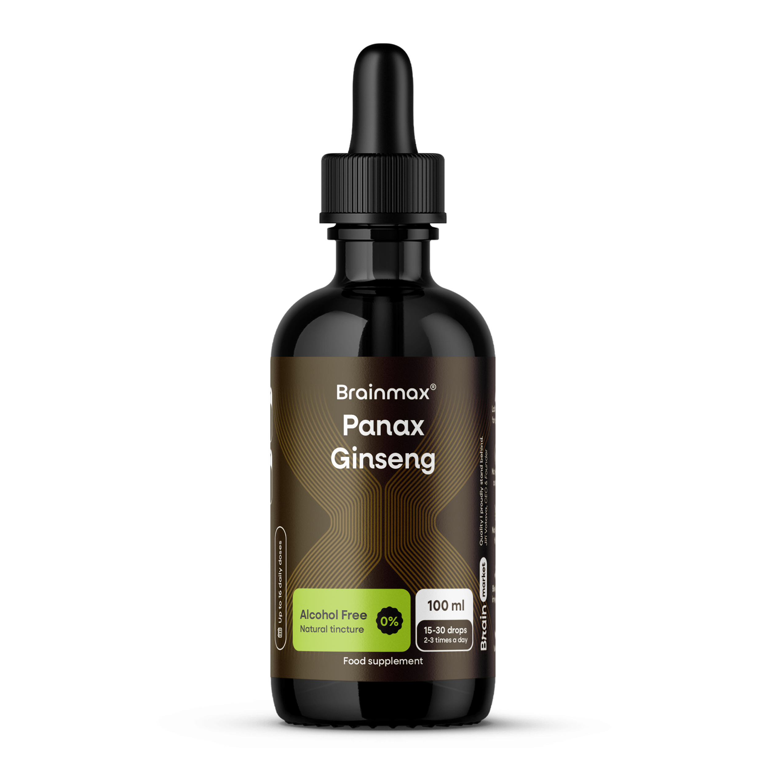 BrainMax Brainmax® Panax Ginseng Alcohol Free Tincture, Extract, 100 ml
