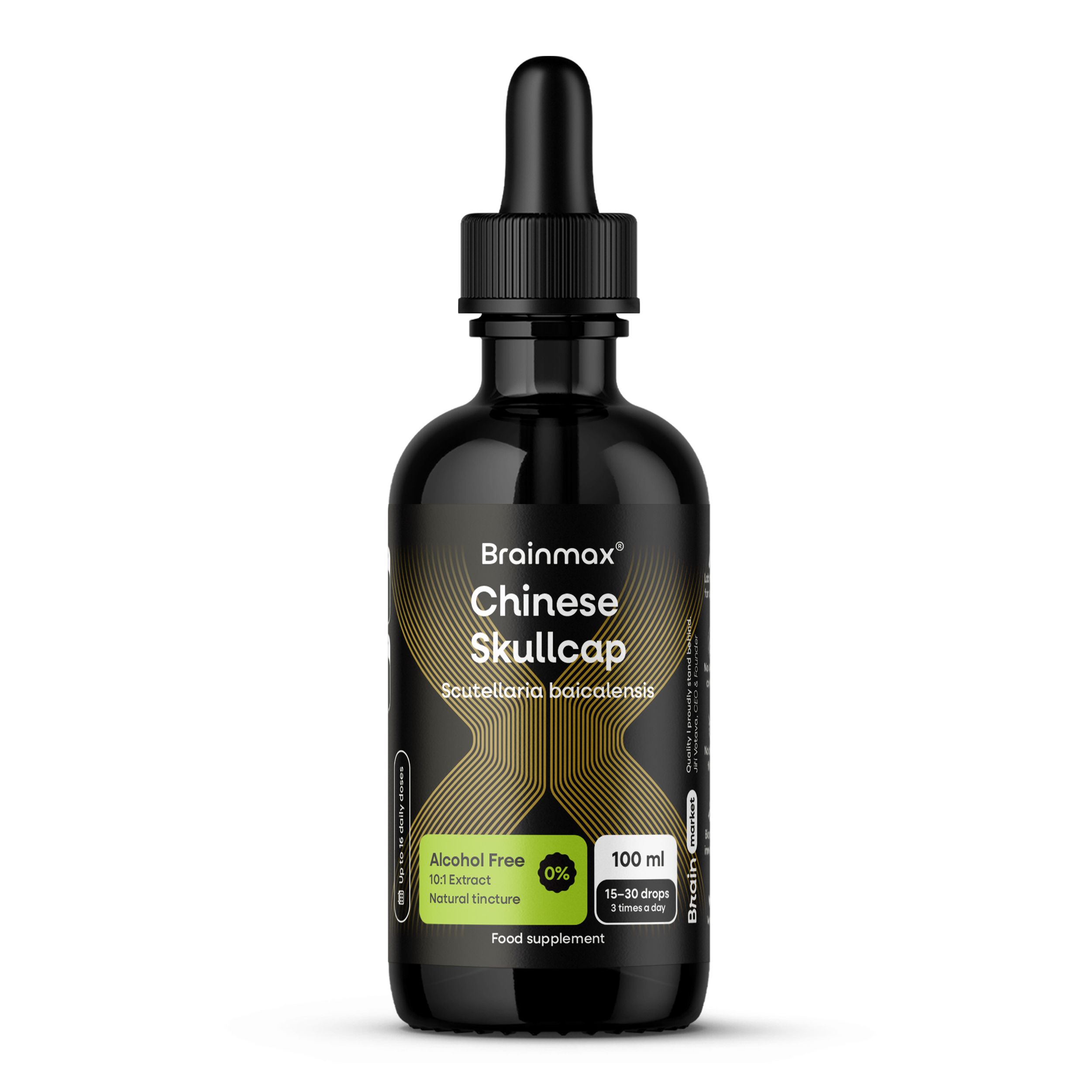 BrainMax Brainmax® Chinese Skullcap Alcohol Free Tincture, 10:1 Extract, 100 ml