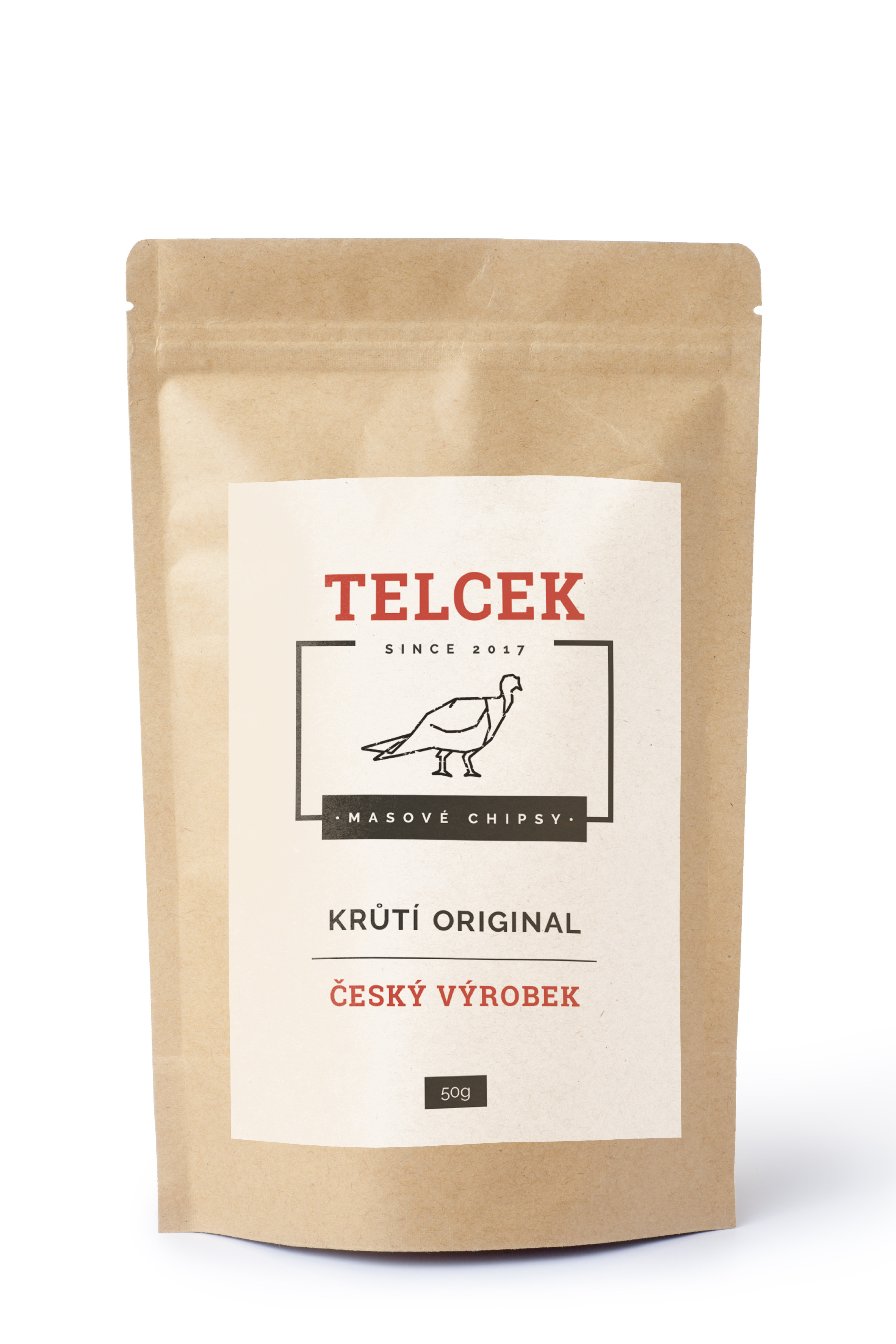 TELCEK - SUŠENÉ KRUTÍ CHIPSY s CHILLI, 50g, EXPIRACE 08/26