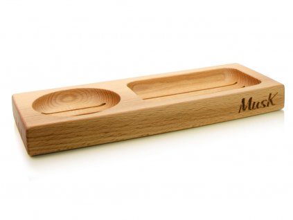 MUSK DŘEVĚNÁ MÝDLENKA NA MÝDLO A ŠAMPON