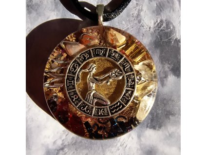 Orgonitový šperk Panna s citrínem, jaspisem a granátem – znamení zvěrokruhu 23.8.–22.9.