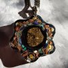 Orgonitový amulet s bronzitem – medailon ~45 mm – OrgoArt (přední strana)