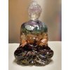 Orgonit Buddha s minerály – ametyst, křišťál, akvamarín, chryzokol, citrín, karneol, rodochrozit a granát.