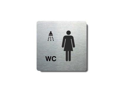 Piktogram (80x80mm) "Ženy - sprcha, WC"