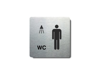 Piktogram (80x80mm) "Muži, sprcha+WC"