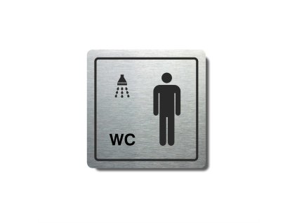 Piktogram (80x80mm) "Muži, sprcha+WC"