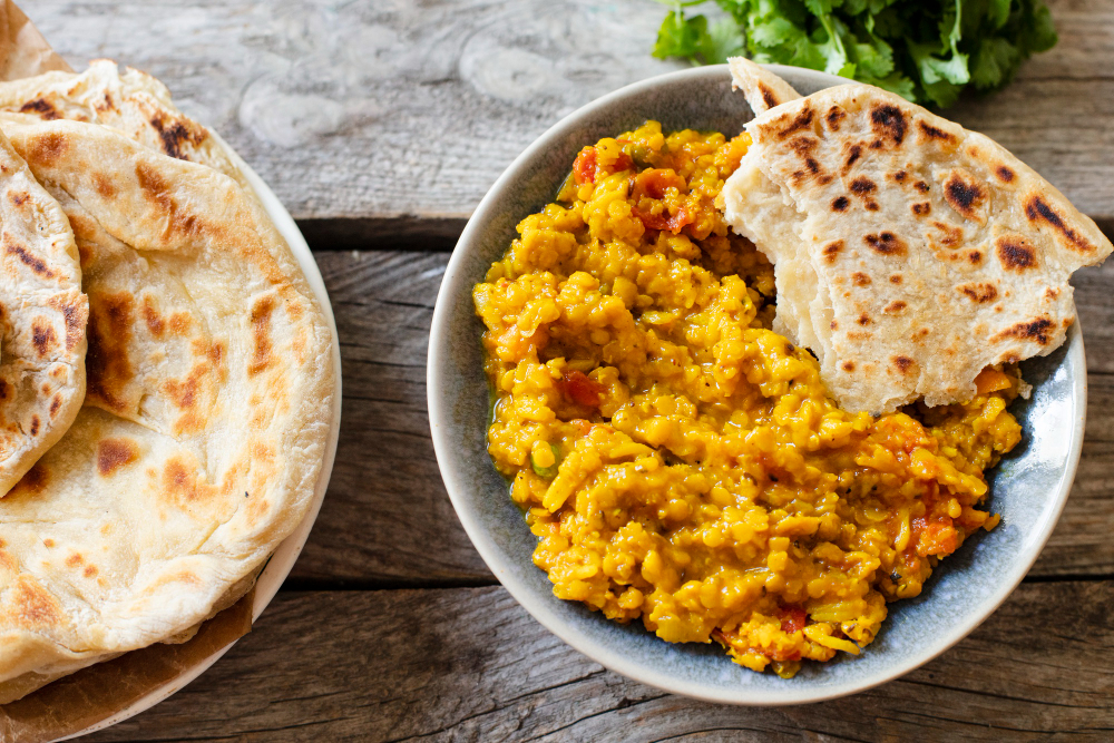 Indiai vajas dahl (lencse curry) sáfrányos rizzsel - recept