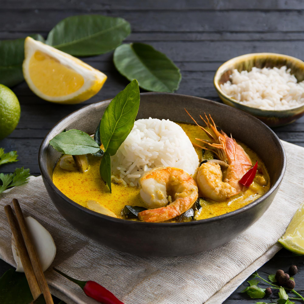 Thai ananászos curry garnélarákkal - recept