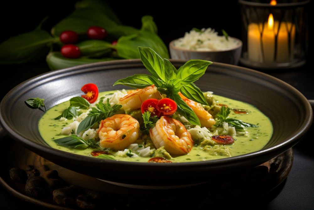 Thai zöld curry garnélarákkal - recept