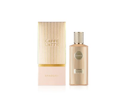 khadlaj caffe latte perfume bottle with box against white background