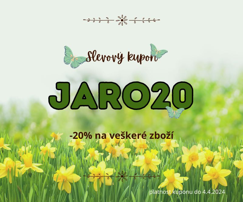 Exkluzivní sleva 20% na celý sortiment - slevový kupon JARO20