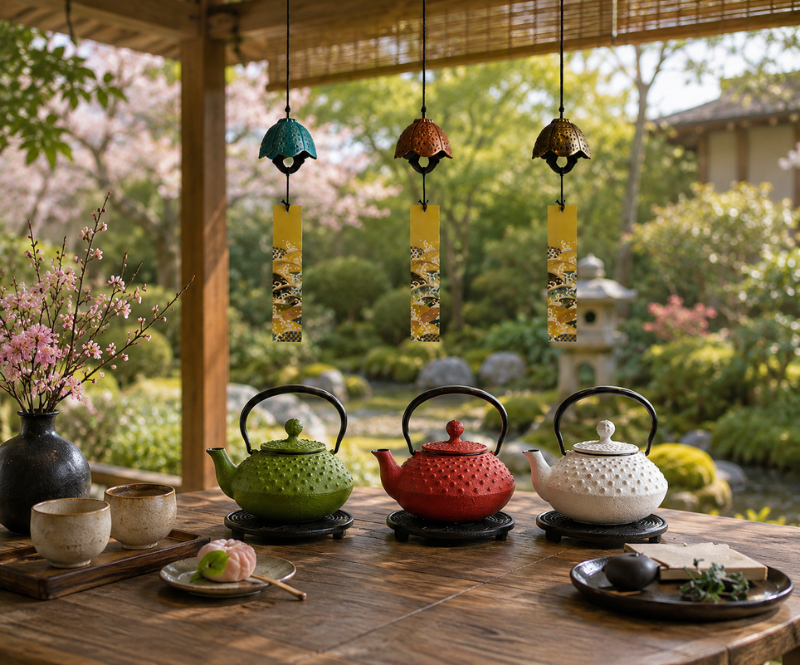 Japonské konvičky Iwachu a zvonky Furin Feng Shui, které vnesou domů klid, zvuk i rituál