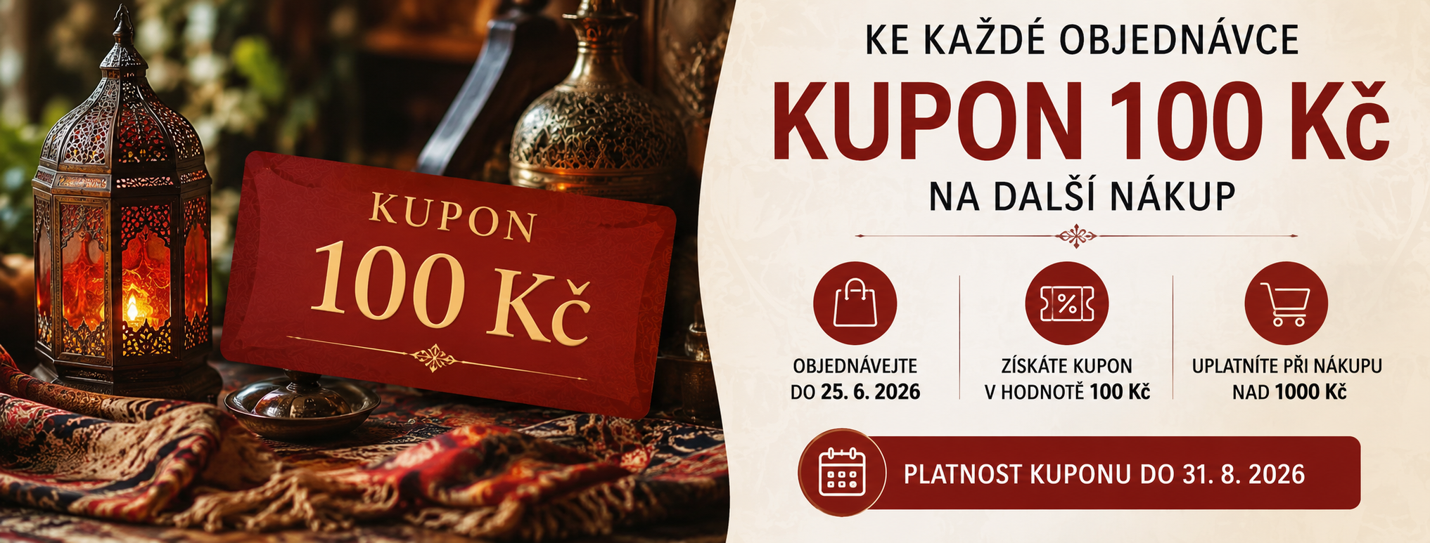 100 Kč kupon ke každé objednávce