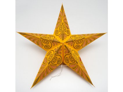 Lampion stínidlo hvězda Kashi žlutá