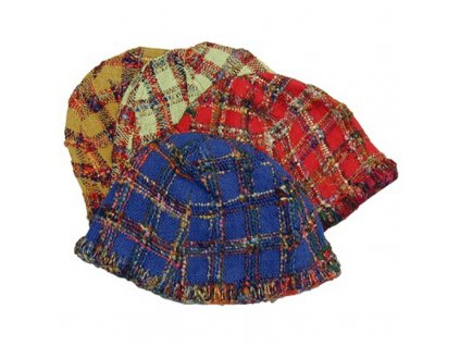 Klobouček konopný s hedvábím barevný