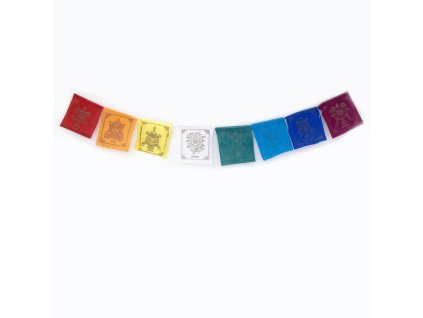 Tibetské modlitební vlaječky v1.2 Eight Auspicious 08 x 10 cm 8 ks