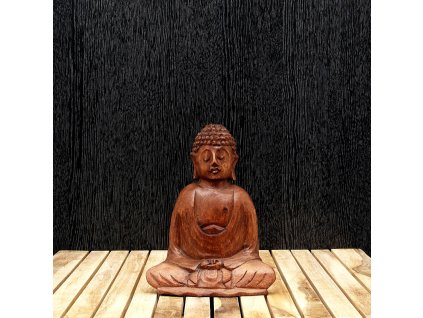 Soška dřevo Buddha Meditation 20 cm