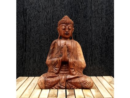 Soška dřevo Buddha Namaste 30 cm