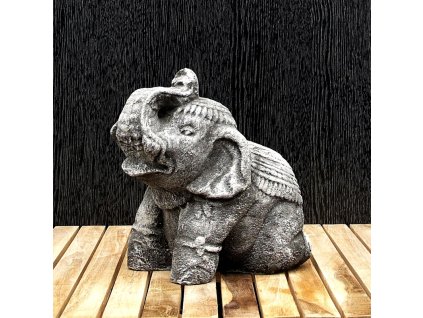 Soška kámen Slon 20 cm šedá
