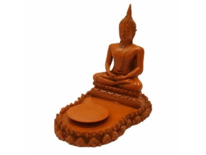 Soška resin Buddha Meditation svícen 18 cm