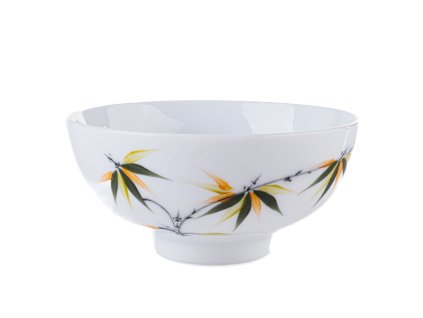 Miska porcelánová bílá zelené lístky 11,5 cm