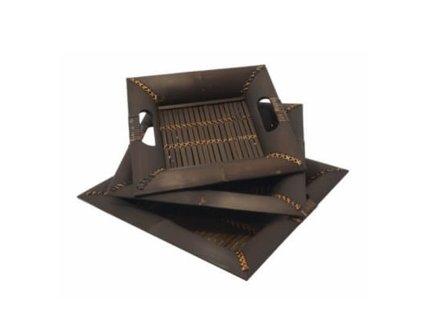 Set podnosů bambus Čtverec 01 30 x 30 cm hnědá