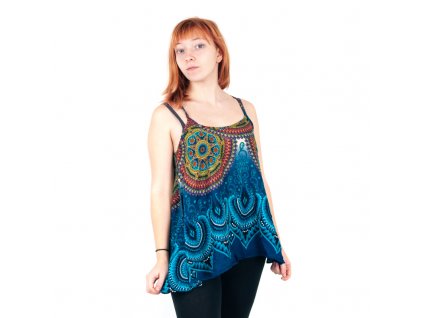 Top Mini široký Sun Mandala tyrkysová