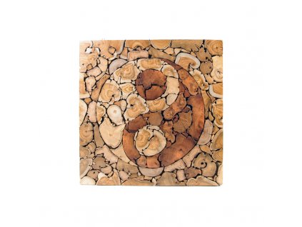 Závěsná dekorace dřevo Yin Yang Puzzle 80 x 80 cm