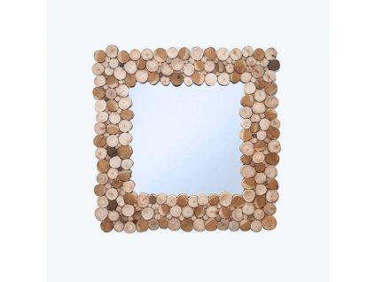 Zrcadlo dřevo Square Plate Puzzle 54 x 54 cm