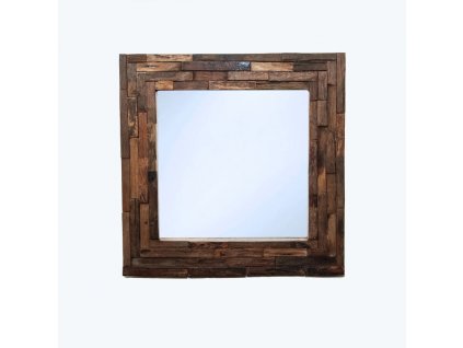 Zrcadlo dřevo Square Deck Puzzle 50 x 50 cm
