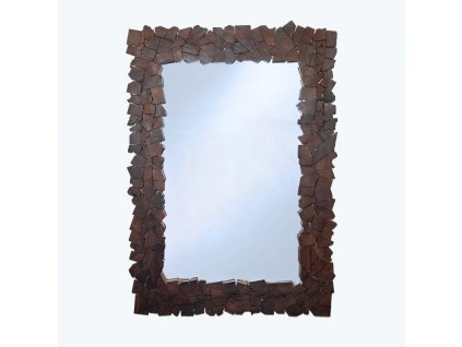 Zrcadlo dřevo Rectangle Natural Puzzle 107 x 75 cm