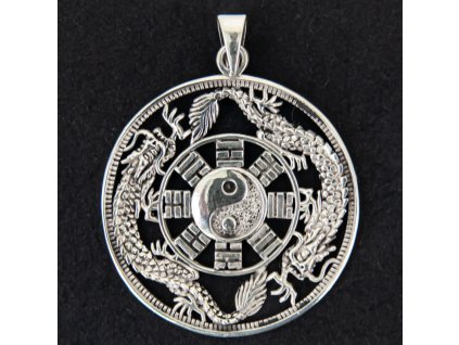 Přívěsek stříbro Yin Yang v dračím kruhu