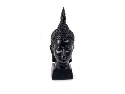 Soška resin Buddha hlava 8,5 cm černá
