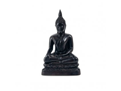 Soška resin Buddha Touching 13 cm černá