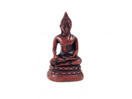 Soška resin Buddha Touching 6 cm hnědá