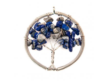 Přívěsek Strom života drátovaný Lapis Lazuli 5 cm