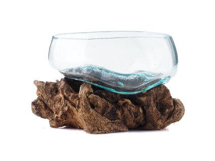 Mísa sklo s kořenem malá mix