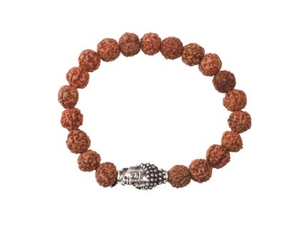 Japa Mala náramek Rudraksha Buddha Head 08 mm