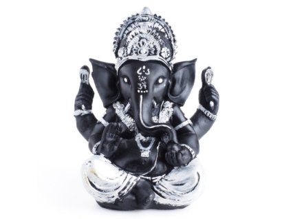 Soška resin Ganesha 22 cm černá