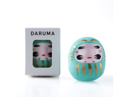 Daruma panenka - úspěch 4,8 cm tyrkysová