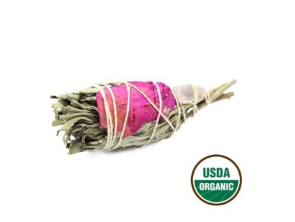 Vykuřovadlo pochodeň Duch lásky - bílá šalvěj + růženín